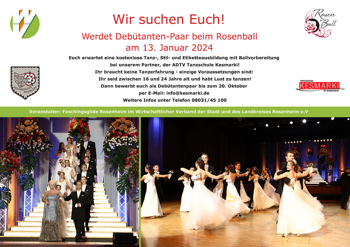 Wir suchen Euch! Werdet Debütanten-Paar beim Rosenball